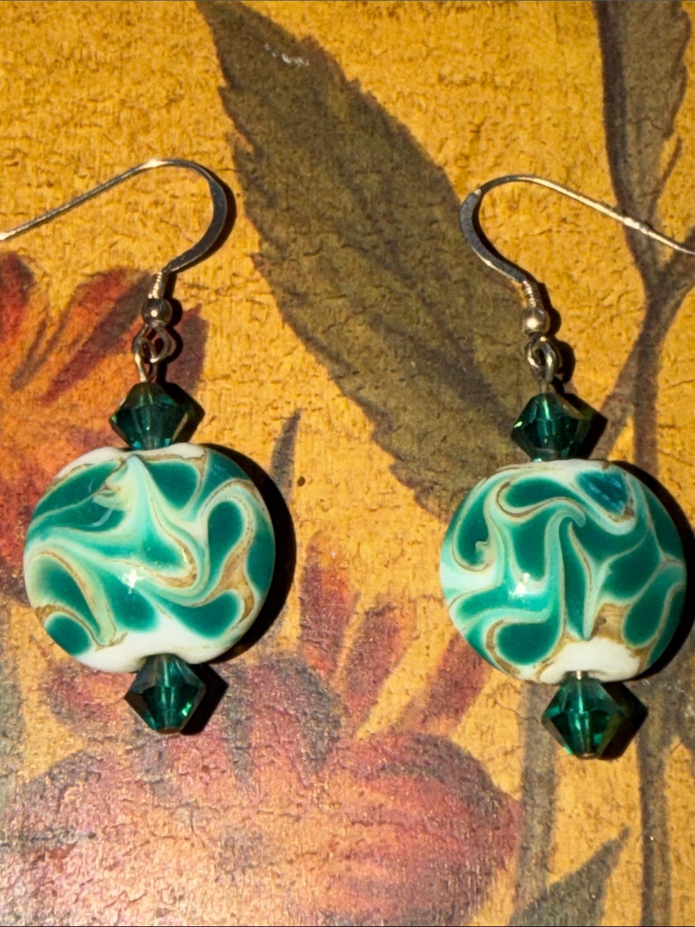 Exquisite lamp work bead earrings